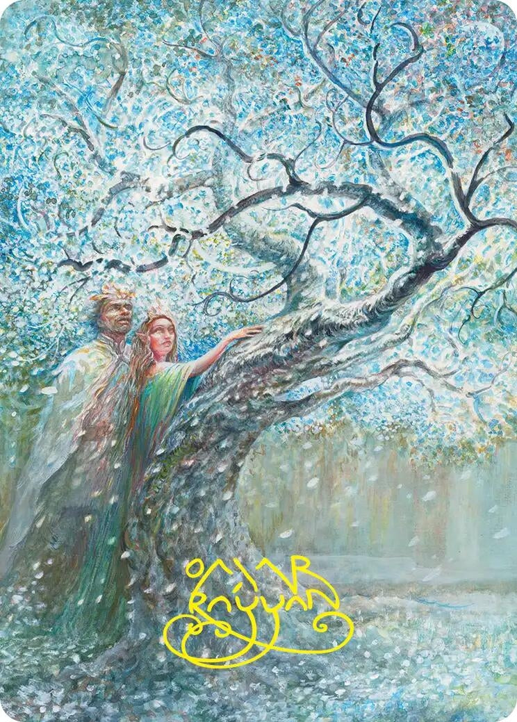 Image for Flowering of the White Tree Art Card (Gold-Stamped Signature) (27) (Art Series: The Hobbit) (ASHOB) - Magic: The Gathering