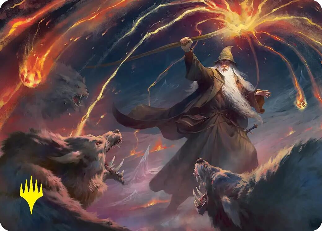Image for Gandalf, Shadow's Foe Art Card (Gold-Stamped) (46) (Art Series: The Hobbit) (ASHOB) - Magic: The Gathering