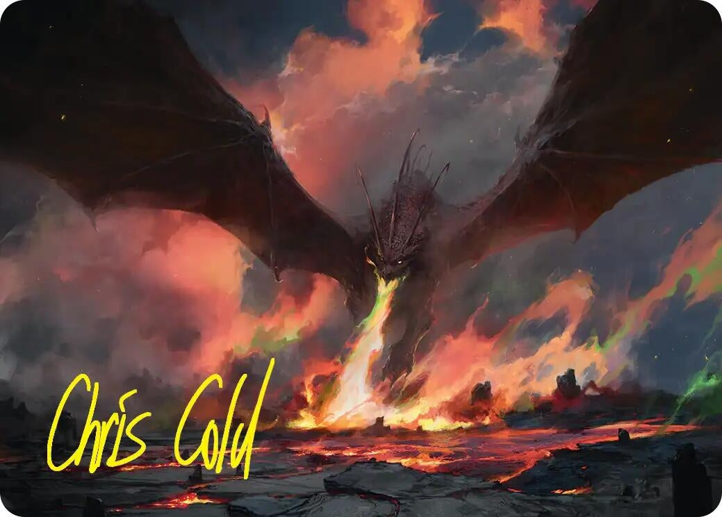 Image for Smaug, the Great Calamity Art Card (Gold-Stamped Signature) (17) (Art Series: The Hobbit) (ASHOB) - Magic: The Gathering