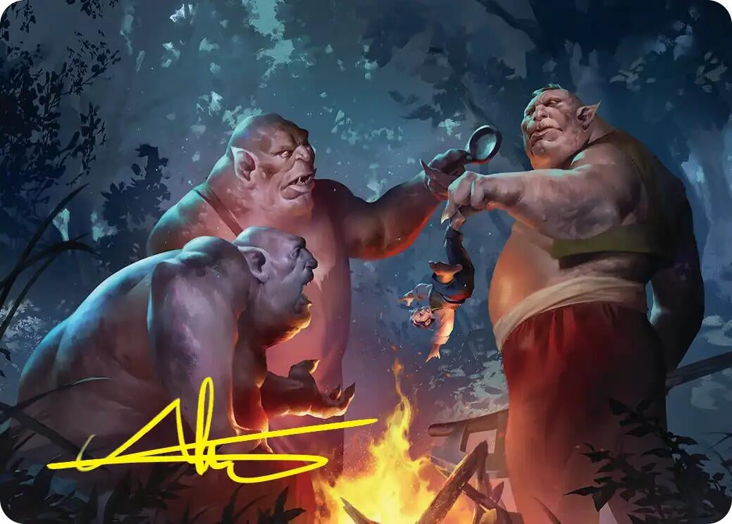Image for Tom, Bert, and William Art Card (Gold-Stamped Signature) (25) (Art Series: The Hobbit) (ASHOB) - Magic: The Gathering