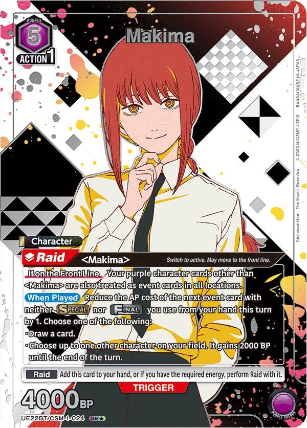 Image for Makima (024) (SR*) (Box Topper Silver Foil) (UE22BT/CSM-1-024) (UE22BT: CHAINSAW MAN) (UE22BT) - Union Arena