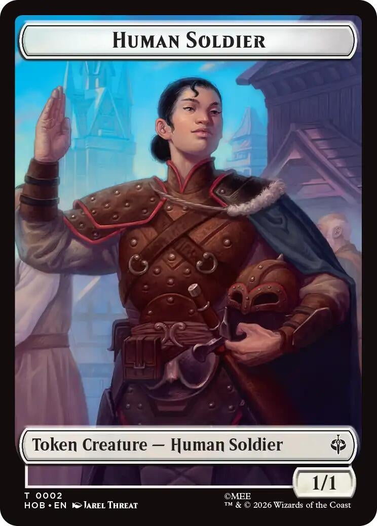 Image for Human Soldier // Treasure (0012) Double-Sided Token (2 // 12) (The Hobbit) (HOB) - Magic: The Gathering