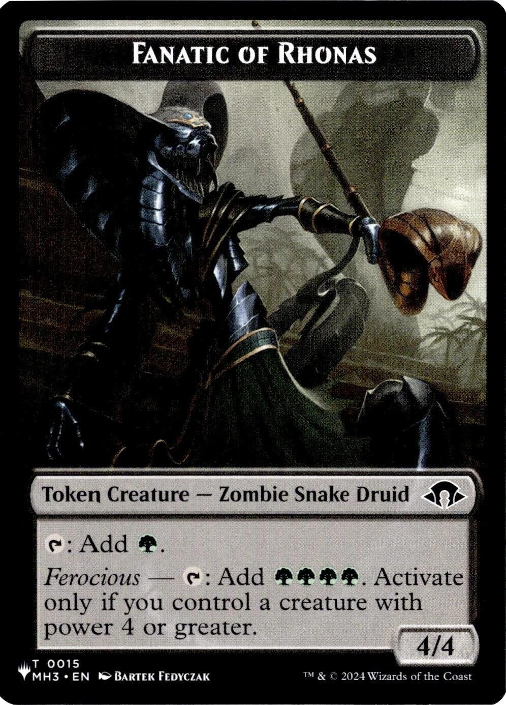 Image for Fanatic of Rhonas // Elemental Double-Sided Token (20) (The List Reprints) (LIST) - Magic: The Gathering