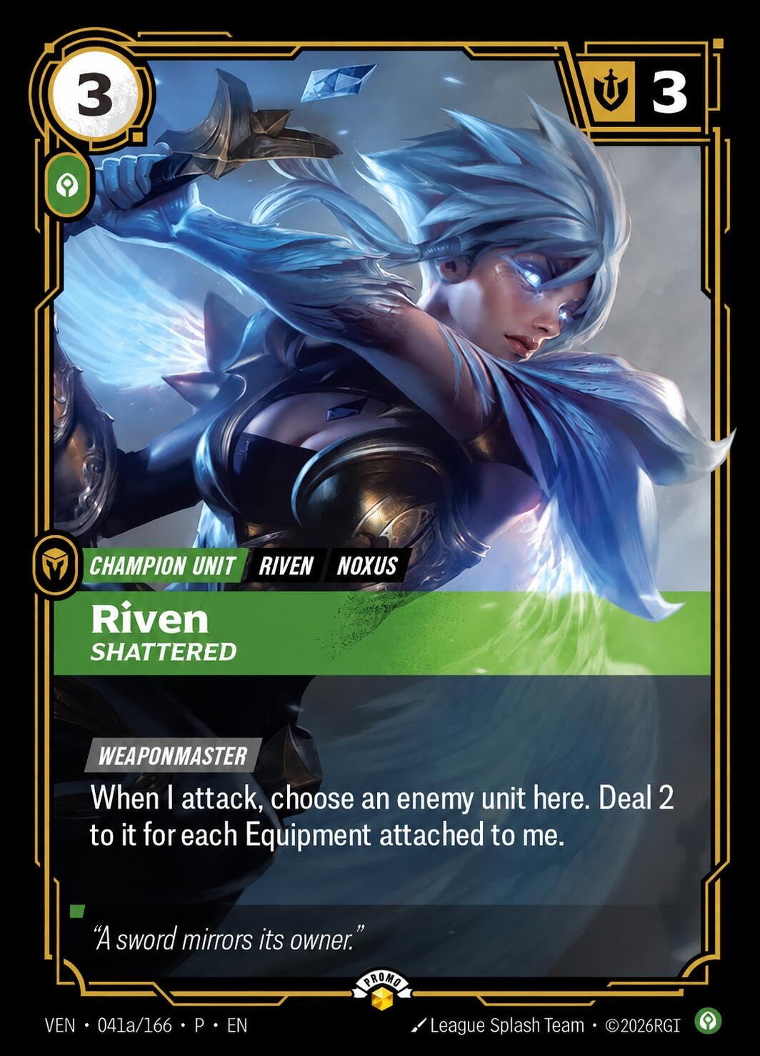 Image for Riven - Shattered (Riftbound Promotional Cards) (PR) - Riftbound: League of Legends Trading Card Game