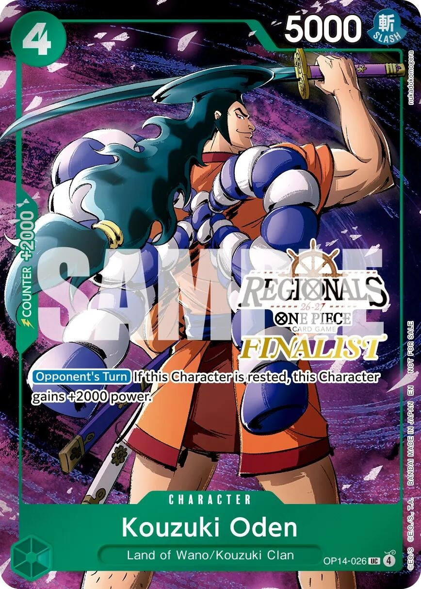 Image for Kouzuki Oden (Regionals Finalist Card Set 26-27 Vol.2) (OP14-026) (One Piece Promotion Cards) (OP-PR) - One Piece Card Game