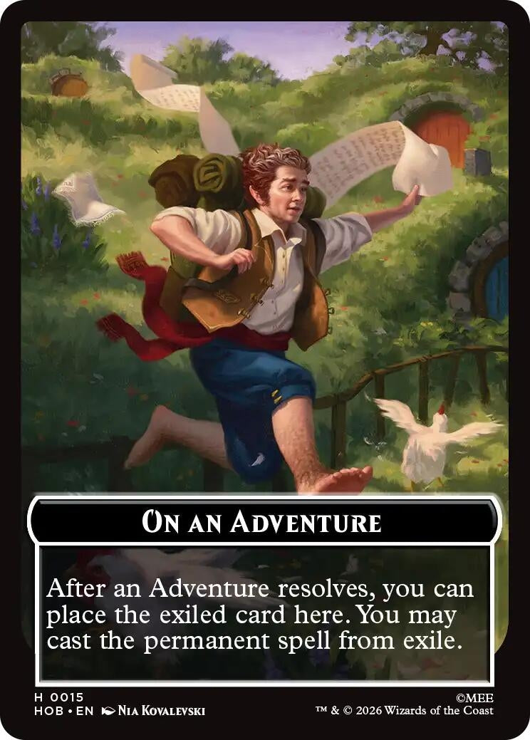 Image for On an Adventure // Enduring Story Double Sided Token (15 // 14) (The Hobbit) (HOB) - Magic: The Gathering