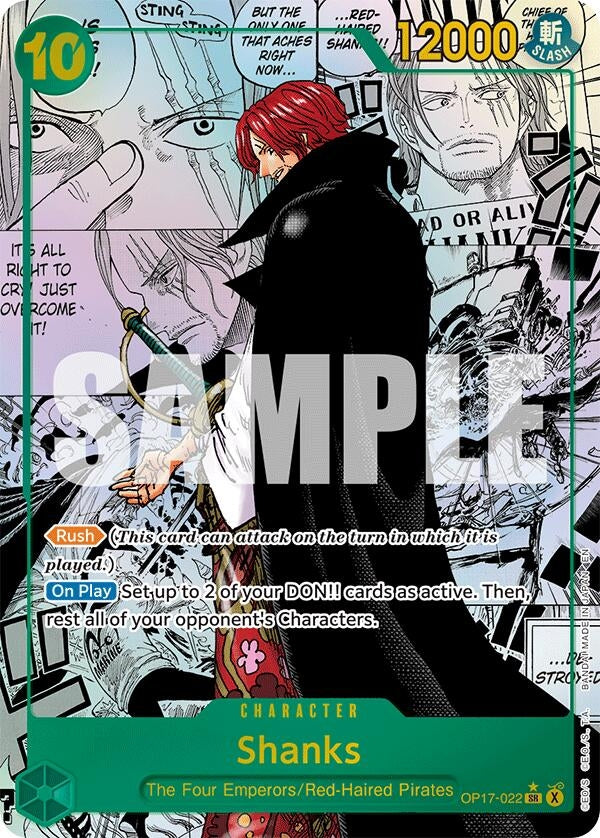 Image for Shanks (022) (Manga) (OP17-022) (The World's Strongest Warriors) (OP17) - One Piece Card Game