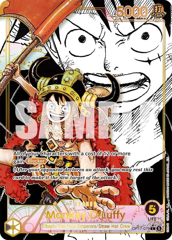 Image for Monkey.D.Luffy (079) (Super Leader Alternate Art) (OP17-079) (The World's Strongest Warriors) (OP17) - One Piece Card Game
