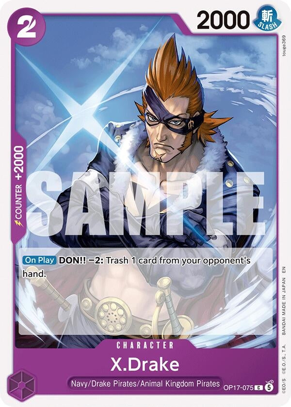 Image for X.Drake (OP17-075) (The World's Strongest Warriors) (OP17) - One Piece Card Game
