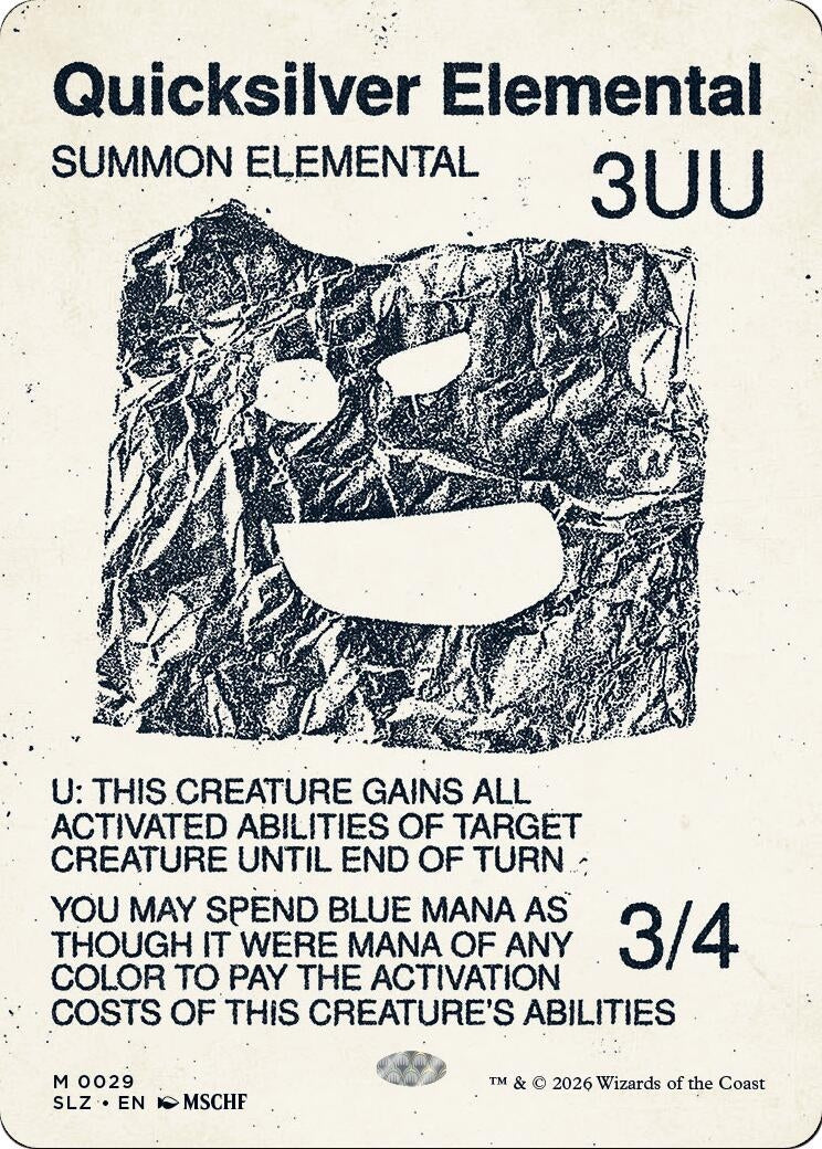 Image for Quicksilver Elemental (0029) (29) (Secret Lair x MSCHF: The Zeta Set) (SLZ) - Magic: The Gathering