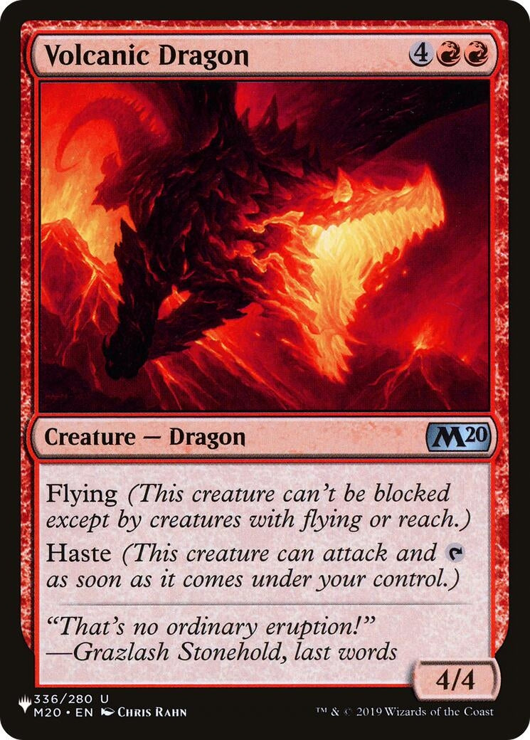 Image for Volcanic Dragon (M20) (336) (The List Reprints) (LIST) - Magic: The Gathering