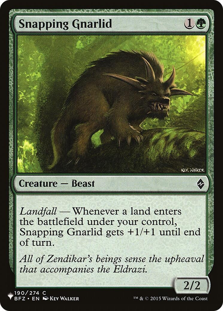 Image for Snapping Gnarlid (190) (The List Reprints) (LIST) - Magic: The Gathering