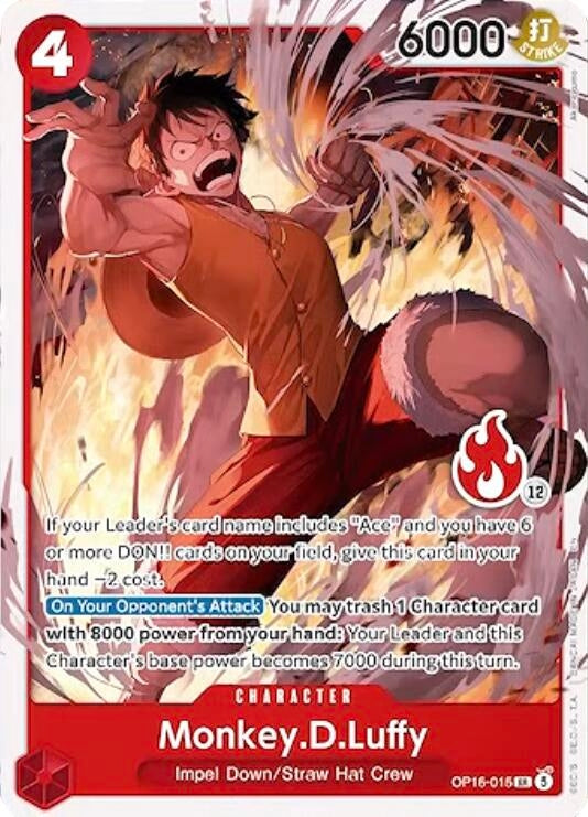 Image for Monkey.D.Luffy (OP16-015) (Ace Deck) (OP16-015) (Set Sail Deck Set) (SD01) - One Piece Card Game