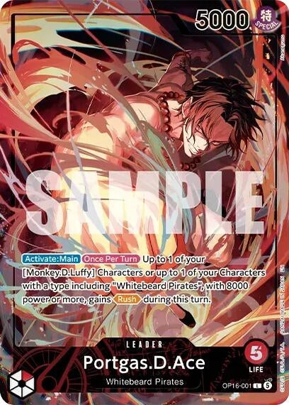 Image for Portgas.D.Ace (Official Playmat - Flame-Flame Fruit Coliseum Edition) (OP16-001) (One Piece Promotion Cards) (OP-PR) - One Piece Card Game