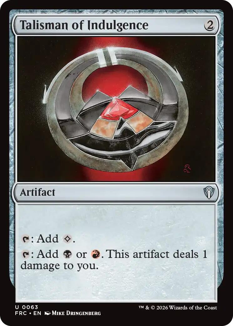 Image for Talisman of Indulgence (63) (Commander: Reality Fracture) (FRC) - Magic: The Gathering