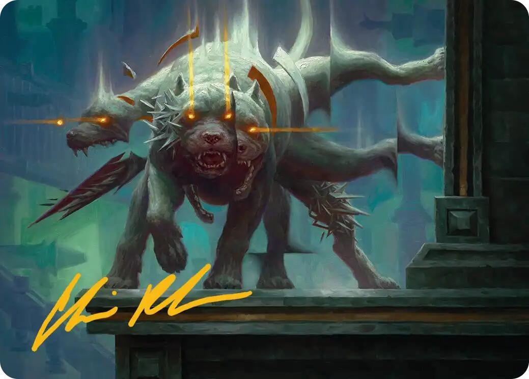Image for Flickering Hound Art Card (2/54) (Gold-Stamped Signature) (2) (Art Series: Reality Fracture) (ASFRA) - Magic: The Gathering