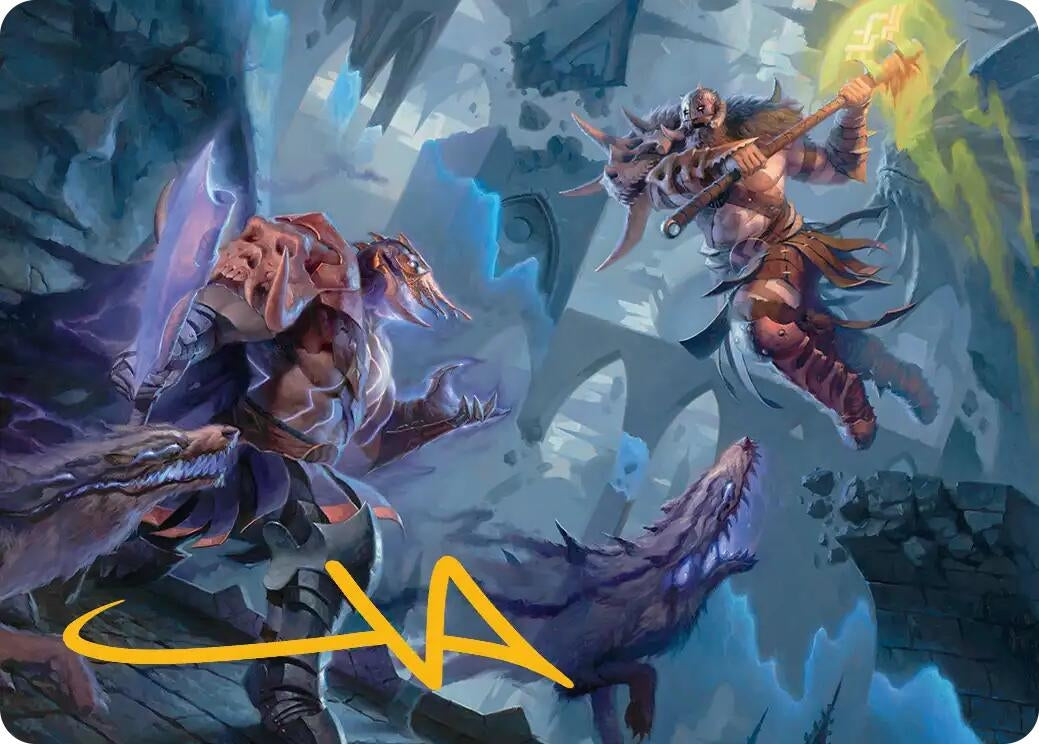 Image for Garruk, Veiled Butcher // Garruk, Curse Breaker Art Card (Gold-Stamped Signature) (32) (Art Series: Reality Fracture) (ASFRA) - Magic: The Gathering