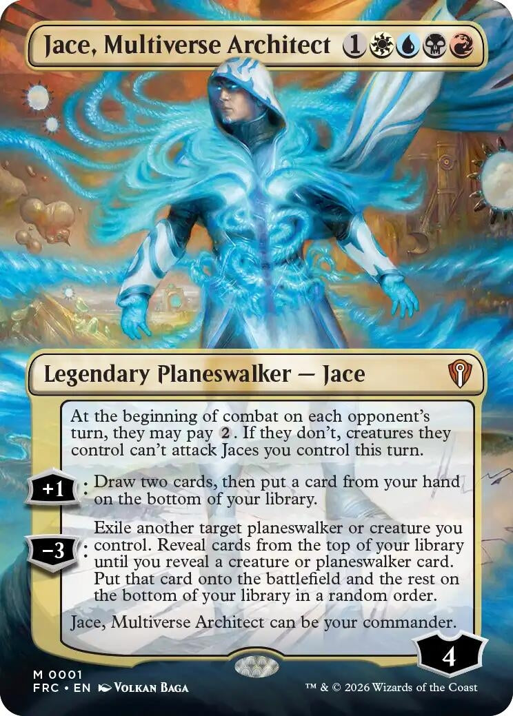 Image for Jace, Multiverse Architect (Borderless) (1) (Commander: Reality Fracture) (FRC) - Magic: The Gathering