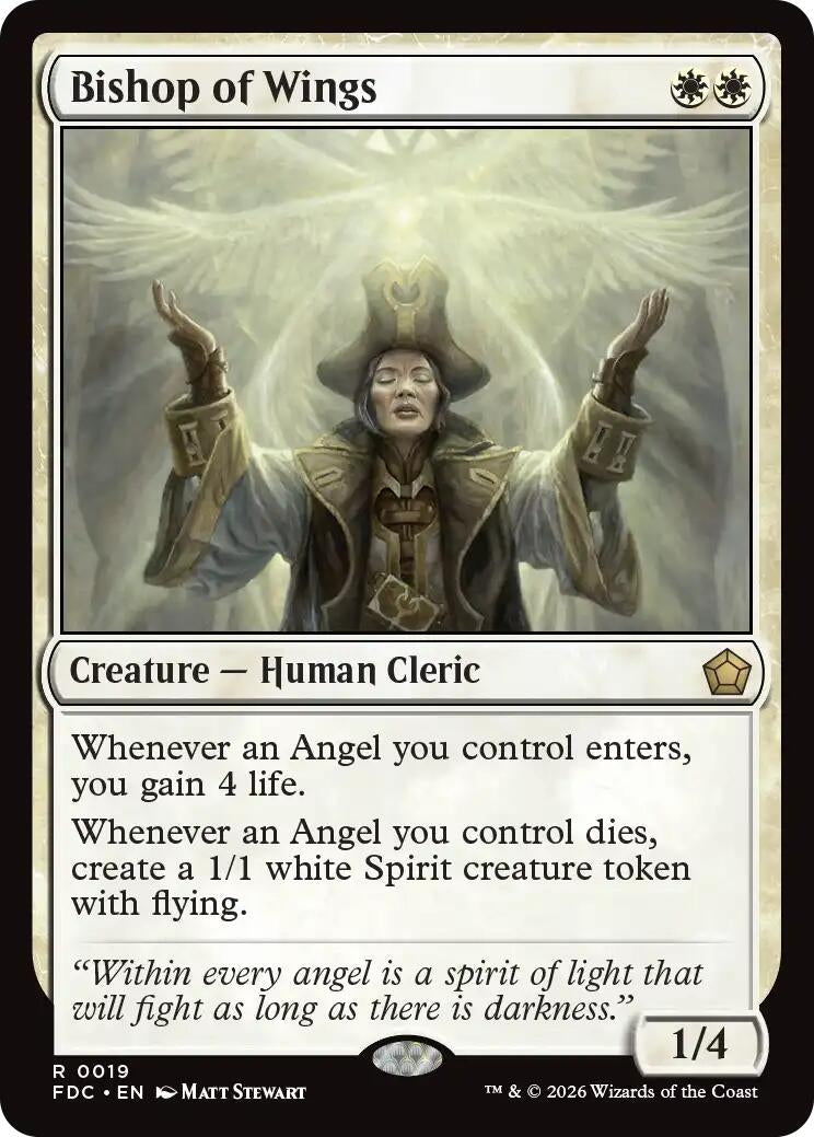 Image for Bishop of Wings (19) (Commander: Foundations) (FDC) - Magic: The Gathering