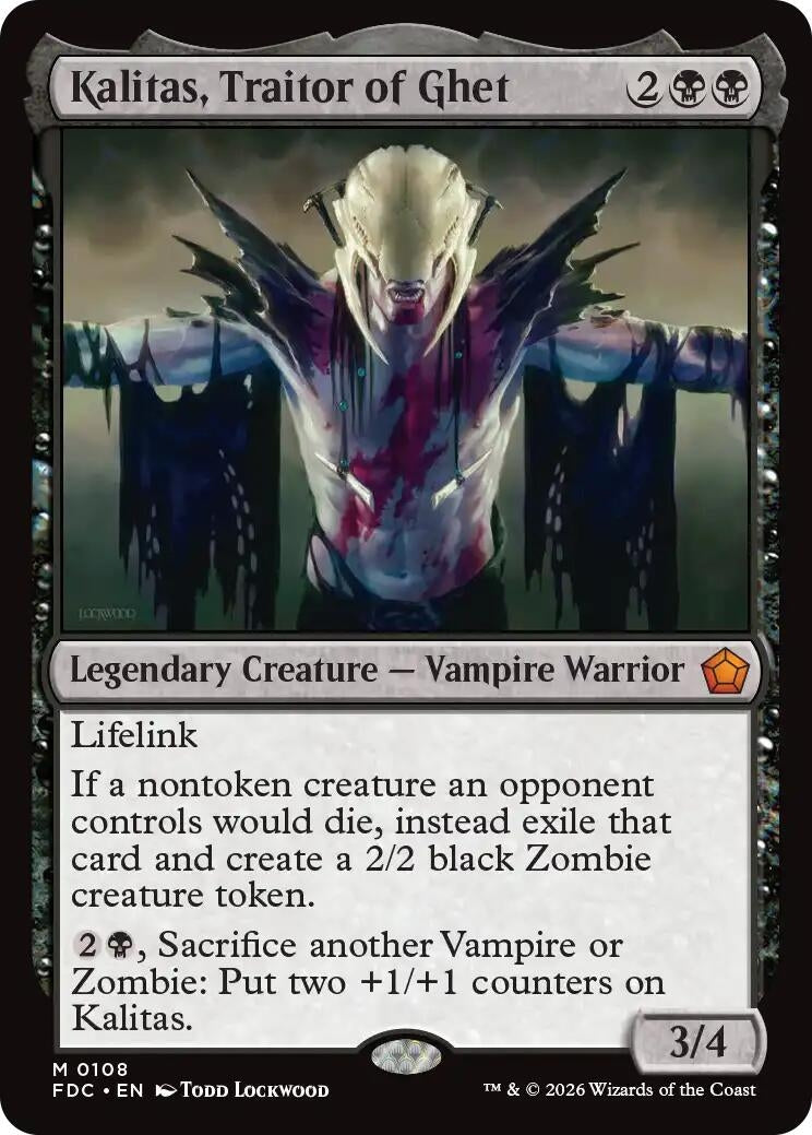 Image for Kalitas, Traitor of Ghet (108) (Commander: Foundations) (FDC) - Magic: The Gathering