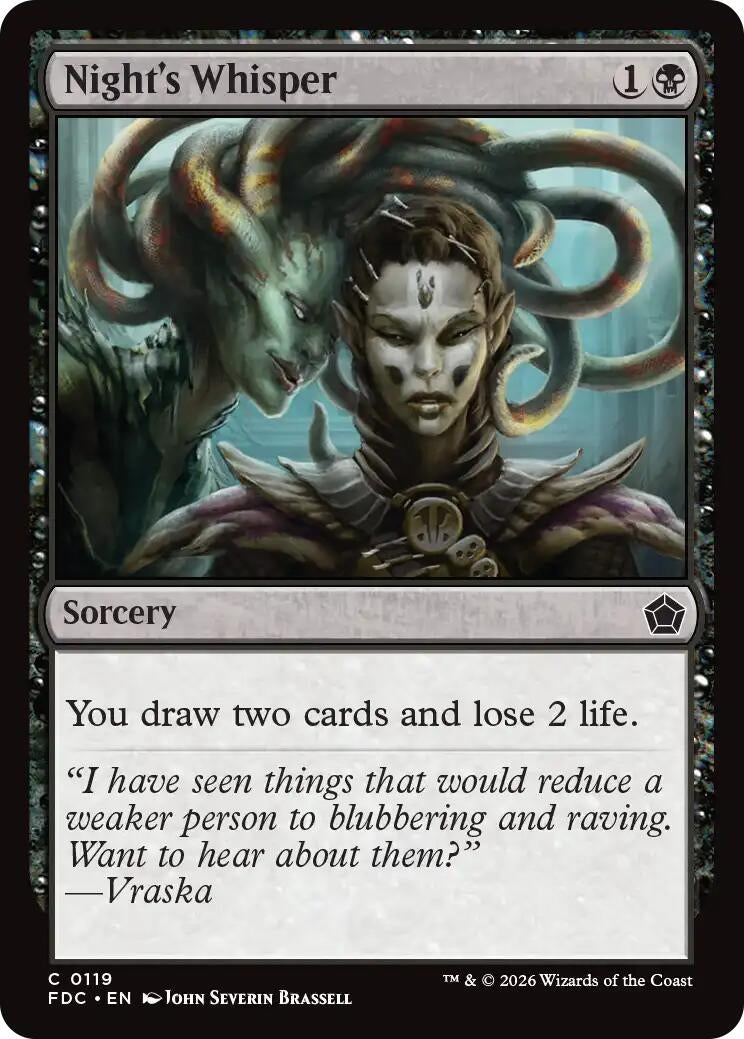 Image for Night's Whisper (119) (Commander: Foundations) (FDC) - Magic: The Gathering