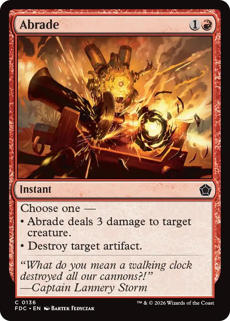 Image for Abrade (136) (Commander: Foundations) (FDC) - Magic: The Gathering