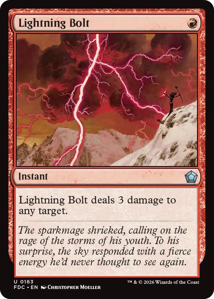 Image for Lightning Bolt (163) (Commander: Foundations) (FDC) - Magic: The Gathering