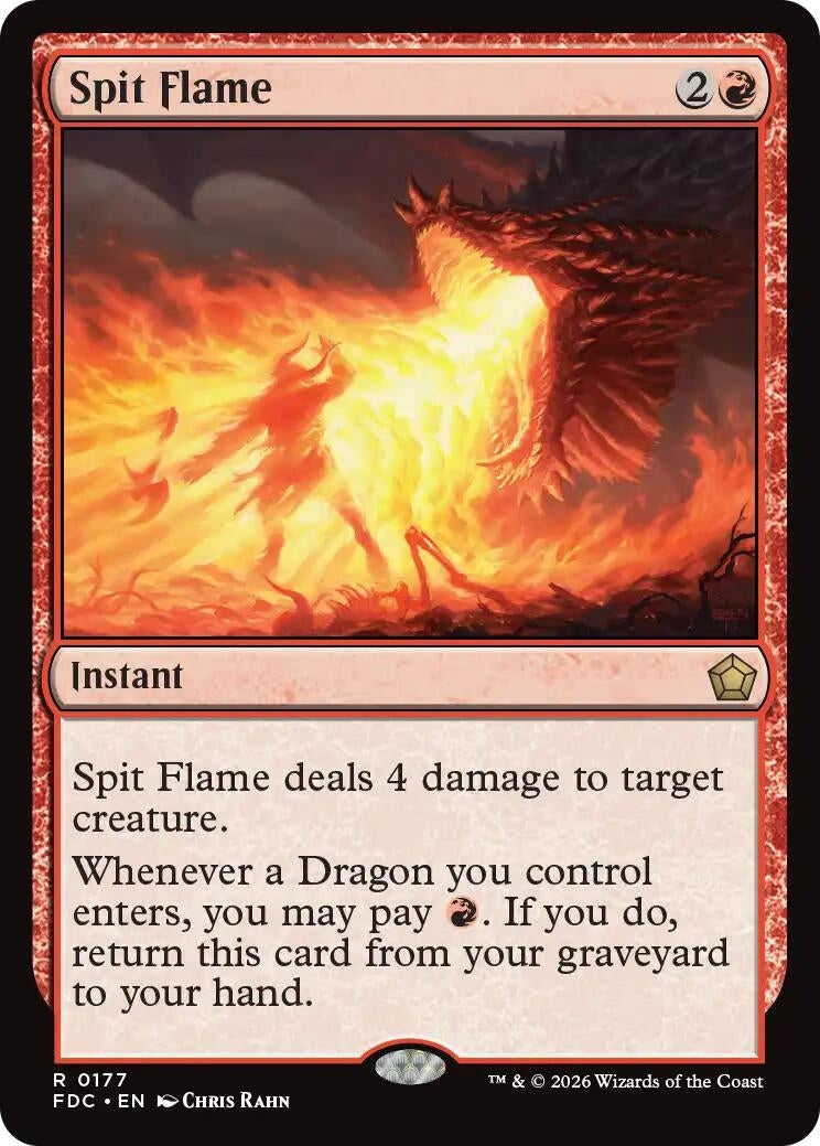 Image for Spit Flame (177) (Commander: Foundations) (FDC) - Magic: The Gathering