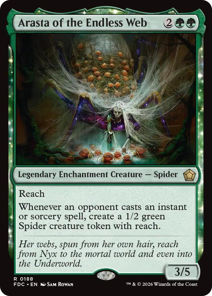 Image for Arasta of the Endless Web (188) (Commander: Foundations) (FDC) - Magic: The Gathering