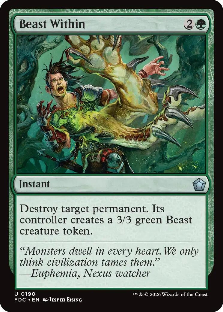 Image for Beast Within (190) (Commander: Foundations) (FDC) - Magic: The Gathering