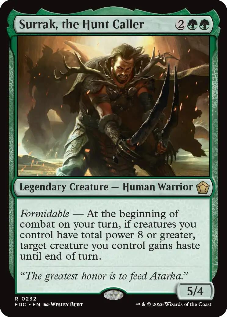 Image for Surrak, the Hunt Caller (232) (Commander: Foundations) (FDC) - Magic: The Gathering