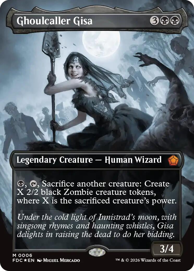 Image for Ghoulcaller Gisa (Borderless) (6) (Commander: Foundations) (FDC) - Magic: The Gathering