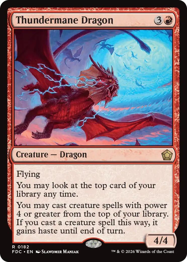Image for Thundermane Dragon (182) (Commander: Foundations) (FDC) - Magic: The Gathering