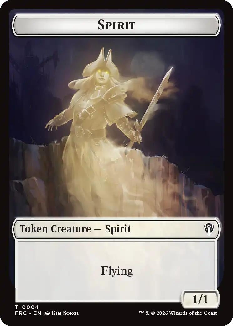 Image for Spirit // Jace Double-Sided Token (4 // 5) (Commander: Reality Fracture) (FRC) - Magic: The Gathering