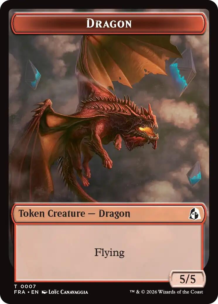 Image for Dragon // Treasure Double-Sided Token (7 // 15) (Reality Fracture) (FRA) - Magic: The Gathering