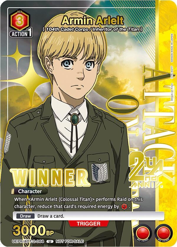 Image for Armin Arlelt (068) (Winner) (UEPR/AOT-2-068) (Union Arena Promotion Cards) (UEPR) - Union Arena