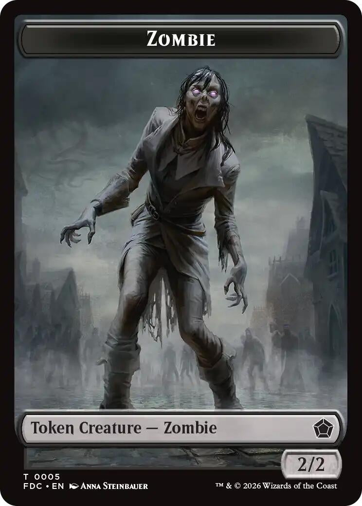 Image for Zombie // The Monarch Double-Sided Token (5 // 17) (Commander: Foundations) (FDC) - Magic: The Gathering