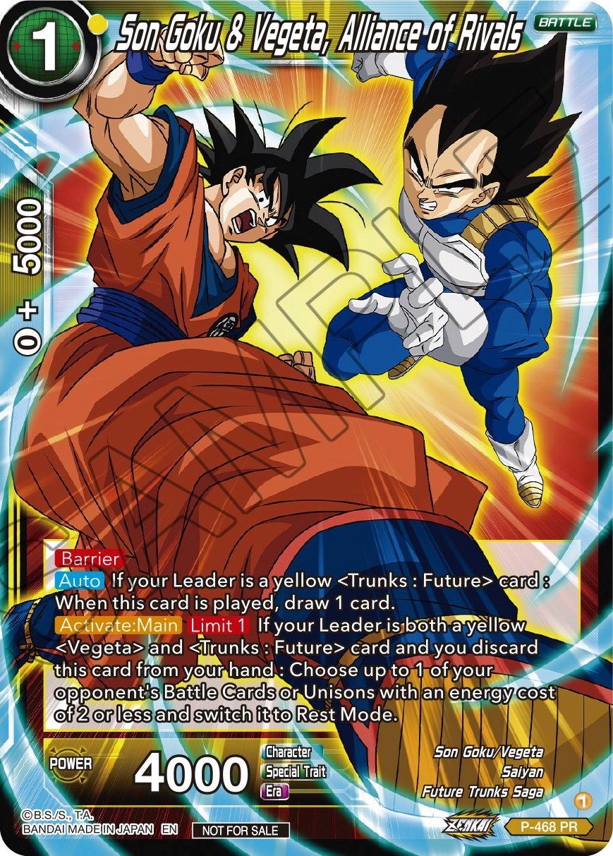 Son Goku & Vegeta, Alliance of Rivals (Z03 Dash Pack) (P-468) [Promotion Cards] | Red Riot Games CA