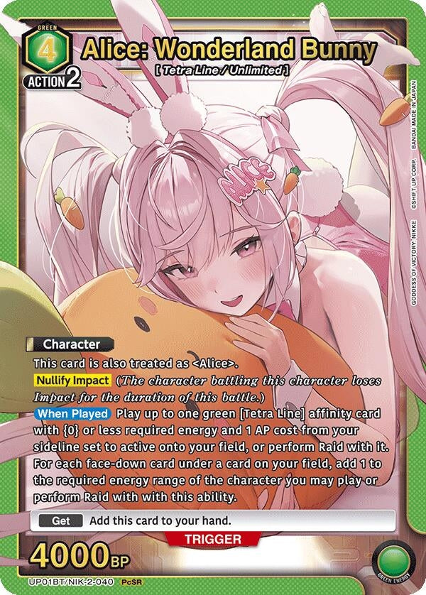 Image for Alice: Wonderland Bunny (UP01BT/NIK-2-040) (UP01BT: GODDESS OF VICTORY: NIKKE Precious Booster) (UP01BT) - Union Arena