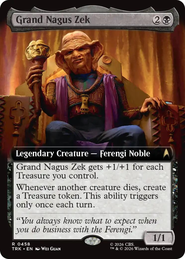 Image for Grand Nagus Zek (Extended Art) (458) (Star Trek) (TRK) - Magic: The Gathering