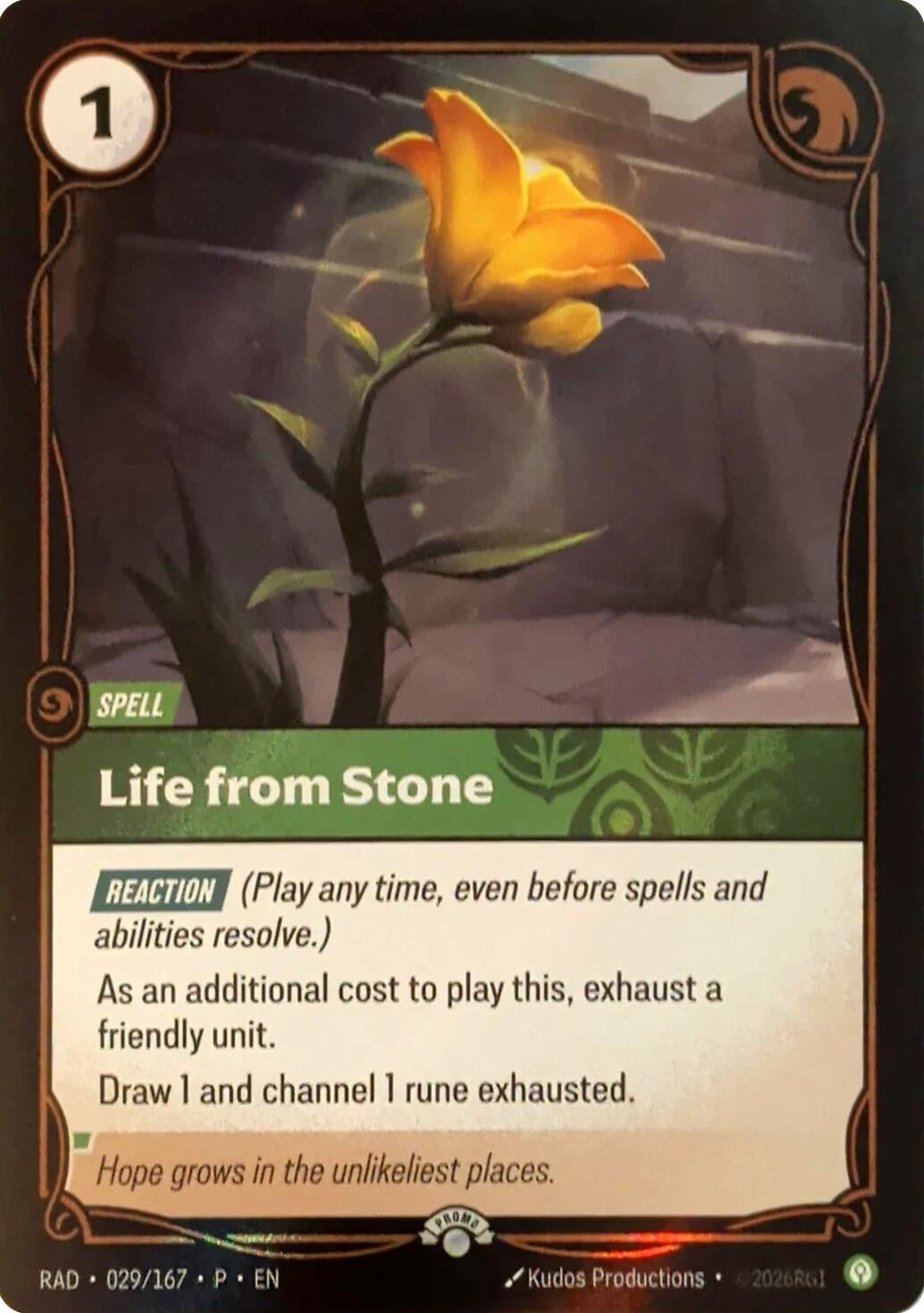 Image for Life from Stone (029/167) (Riftbound Organized Play Promotional Cards) (OPP) - Riftbound: League of Legends Trading Card Game