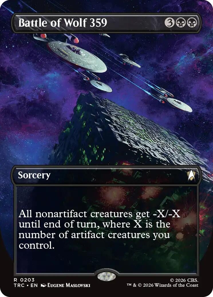 Image for Battle of Wolf 359 (Borderless) (203) (Commander: Star Trek) (TRC) - Magic: The Gathering