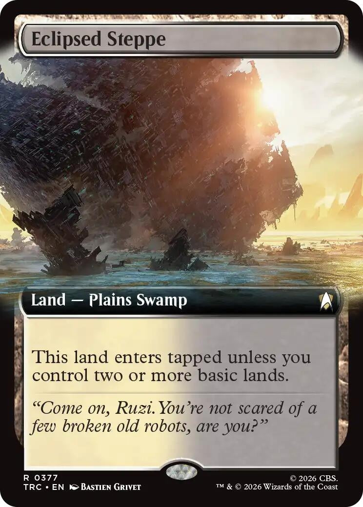 Image for Eclipsed Steppe (Extended Art) (377) (Commander: Star Trek) (TRC) - Magic: The Gathering