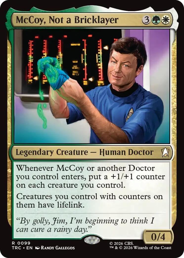Image for McCoy, Not a Bricklayer (Surge Foil) (99) (Commander: Star Trek) (TRC) - Magic: The Gathering