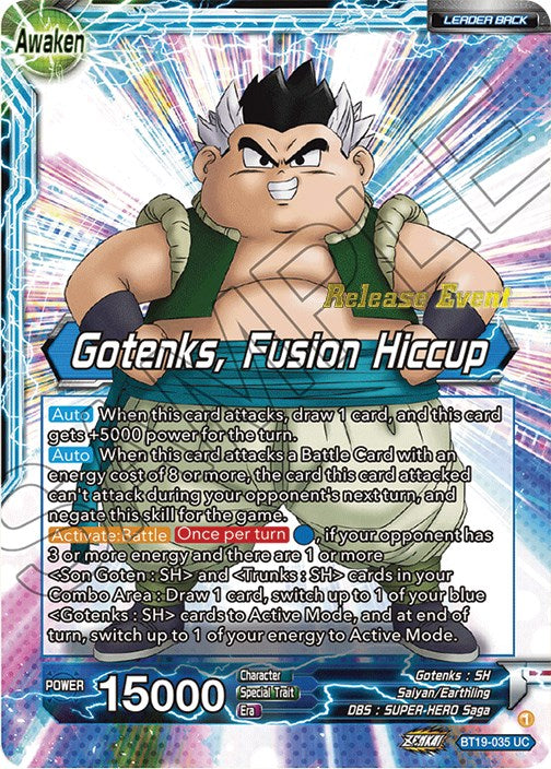 Son Goten & Trunks // Gotenks, Fusion Hiccup (Fighter's Ambition Holiday Pack) (BT19-035) [Tournament Promotion Cards] | Red Riot Games CA