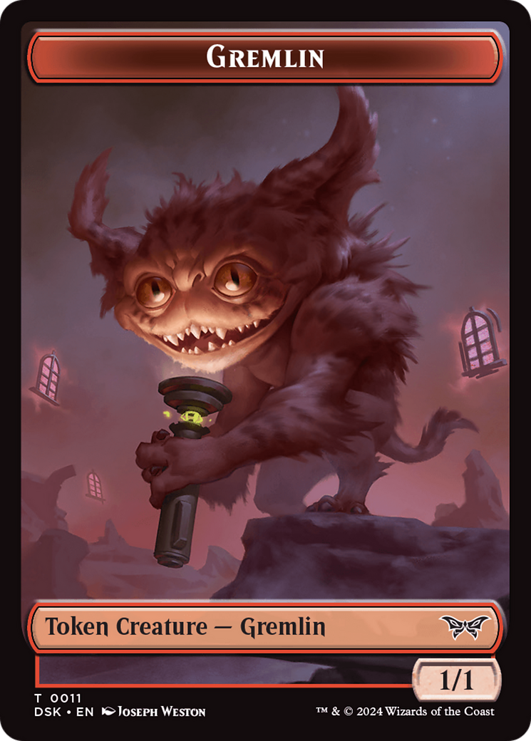 Emblem - Kaito, Bane of Nightmares // Gremlin Double-Sided Token [Duskmourn: House of Horror Tokens] | Red Riot Games CA