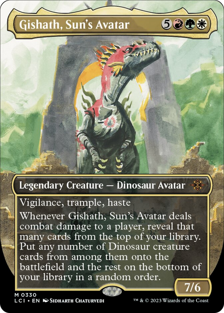 Gishath, Sun's Avatar (Borderless) [The Lost Caverns of Ixalan] | Red Riot Games CA