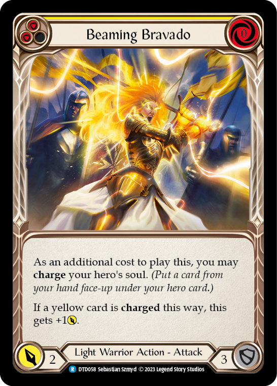 Beaming Bravado (Yellow) [DTD058] (Dusk Till Dawn)  Rainbow Foil | Red Riot Games CA