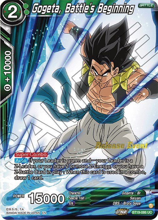 Gogeta, Battle's Beginning (Fighter's Ambition Holiday Pack) (BT19-086) [Tournament Promotion Cards] | Red Riot Games CA