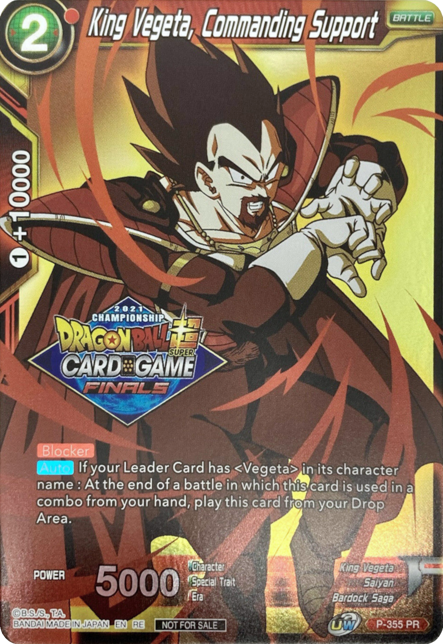 King Vegeta, Commanding Support (Championship Pack 2021 Vault Set) (P-355) [Tournament Promotion Cards] | Red Riot Games CA